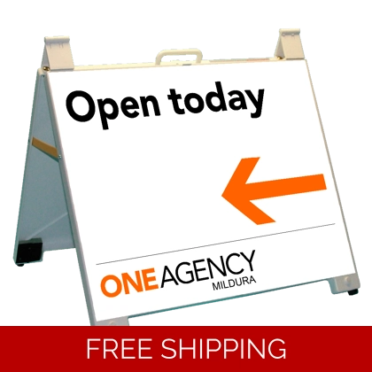 One Agency Open today Portable 60x45cm A-Frame White One Agency Open today Portable 60x45cm A-Frame White